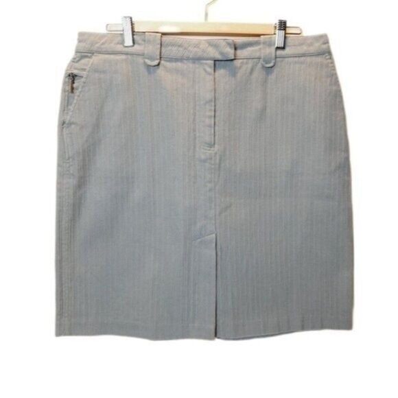 ORLY Mini Casual Skirt Grey / Sage Green Sz 14 - Picture 1 of 11